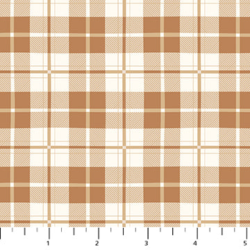 Figo - Snowfall - Plaid Rust Fabric