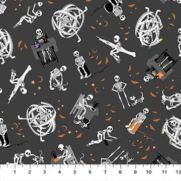 Figo - Mr Bones Sews - Mr Bones Gray Fabric
