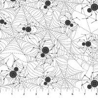 Figo - Mr Bones Sews - Spider White Fabric