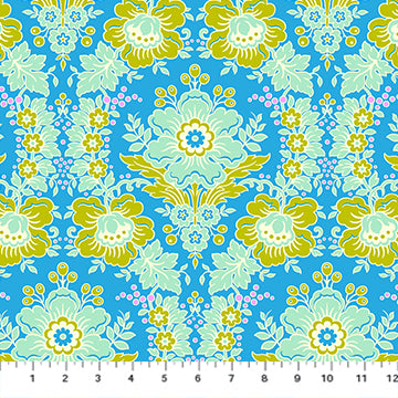Figo - Full Bloom - Eloise Blue Fabric