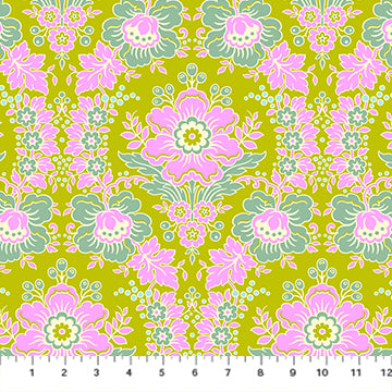 Figo - Full Bloom - Eloise Chartreuse Fabric