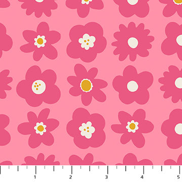 Figo - Joyful June - Blooms Pink Fabric