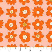 Figo - Joyful June - Blooms Orange Fabric