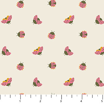 Figo - Joyful June - Ladybugs Cream Fabric