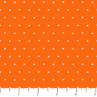 Figo - Joyful June - Ditsy Hearts Orange Fabric