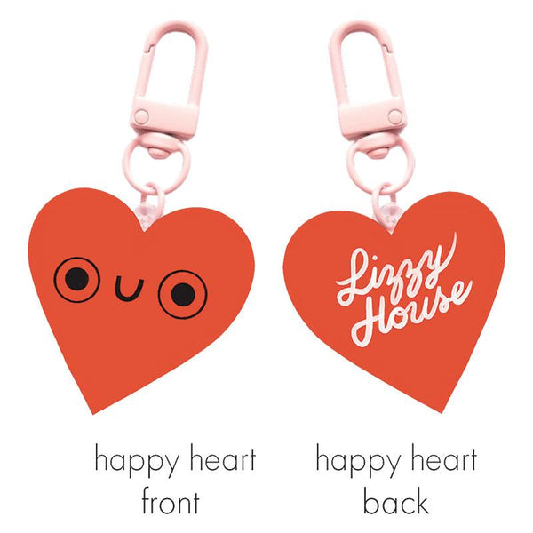 Moda - Lizzy House Glitter Happy Heart Zipper Charm