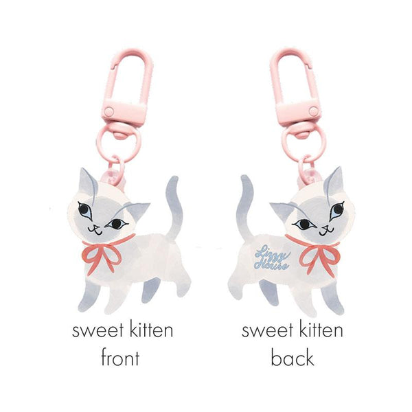 Moda - Lizzy House Glitter Sweet Kitten Zipper Charm