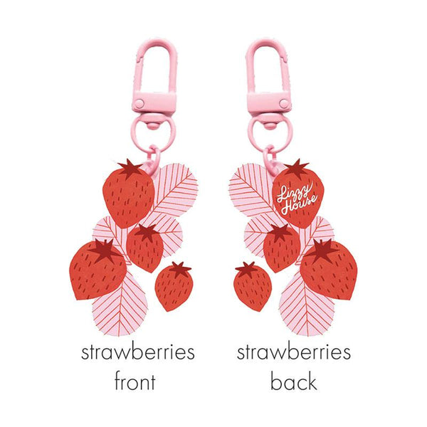 Moda - Lizzy House Glitter Strawberry Bouquet Zipper Charm