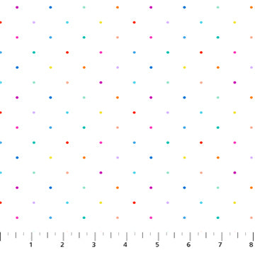 Figo - Dovetail- Ditsy Dot White Multi Fabric