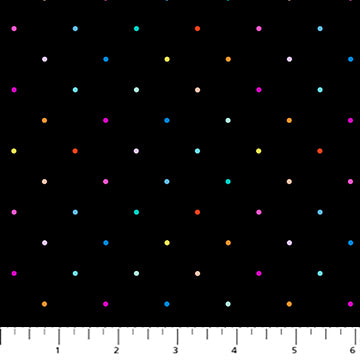 Figo - Dusk- Ditsy Dot Black Multi Fabric