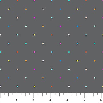 Figo - Dewfall - Ditsy Dots Gray Multi Fabric