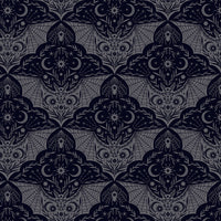 Lewis & Irene - Cast A Spell - Floral Bat Grey Fabric