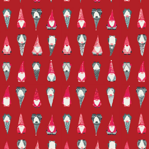 Art Gallery Fabrics - Adventale- Playful Gnomes Berry Fabric