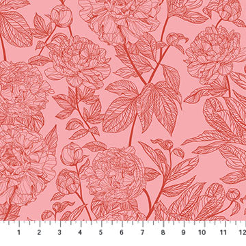 Anna Maria Textiles - Indelible - Peony Rouge Fabric