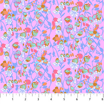 Anna Maria Textiles - Jumpstart - Silene Periwinkle Fabric