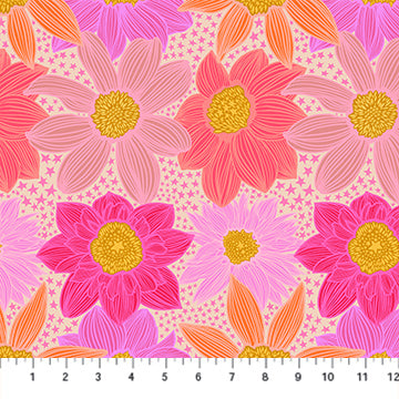 Anna Maria Textiles - Jumpstart - Stars and Stripes Pink Fabric