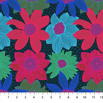 Anna Maria Textiles - Jumpstart - Stars and Stripes Navy Fabric