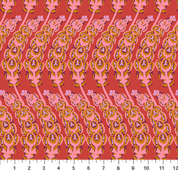 Anna Maria Textiles - Jumpstart - Bells of Ireland Coral Fabric