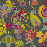 Andover - Alison Redwood 108" Wide - Mural Charcoal Fabric