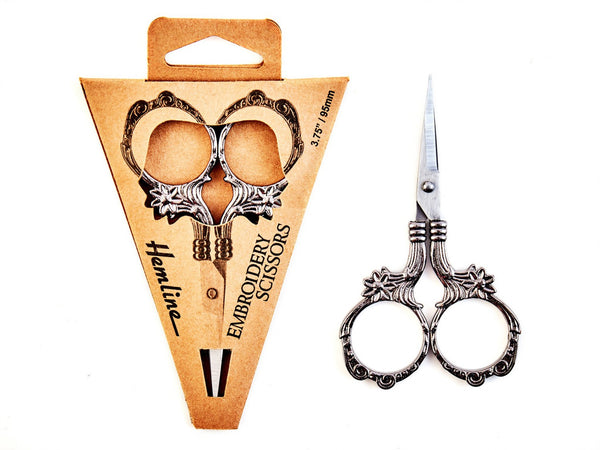 Hemline - Floral Design Embroidery Scissors 3.75 inch