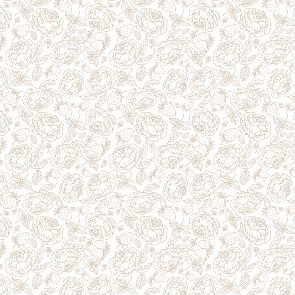 Poppie Cotton - Poppie's Basics - Blooms & Berries Tan Fabric