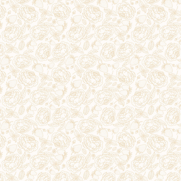 Poppie Cotton - Poppie's Basics - Blooms & Berries Cream Fabric