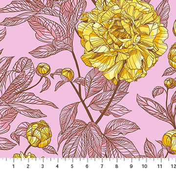 Anna Maria Textiles - Indelible - Peony 108" Sunshine Fabric
