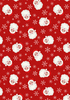 Lewis & Irene - Oh Christmas Tree - Santa on Red with Pearl Fabric