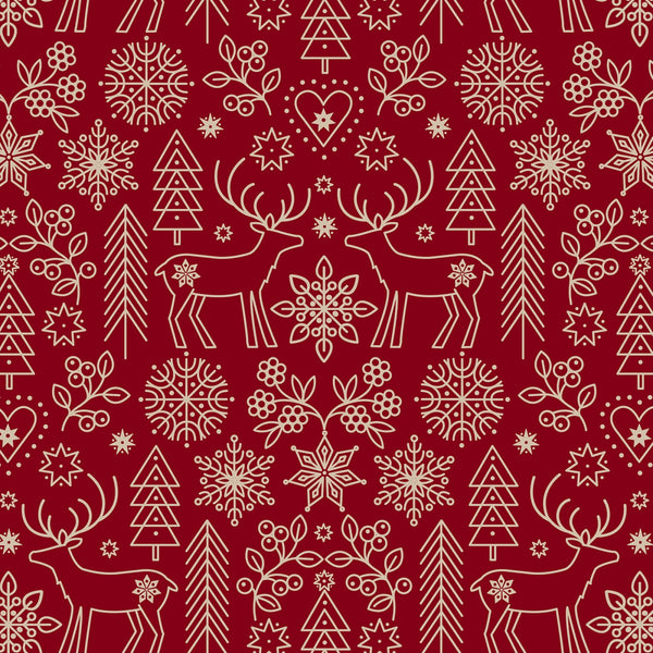 Lewis & Irene - Saariselka - Saariselka Red Fabric