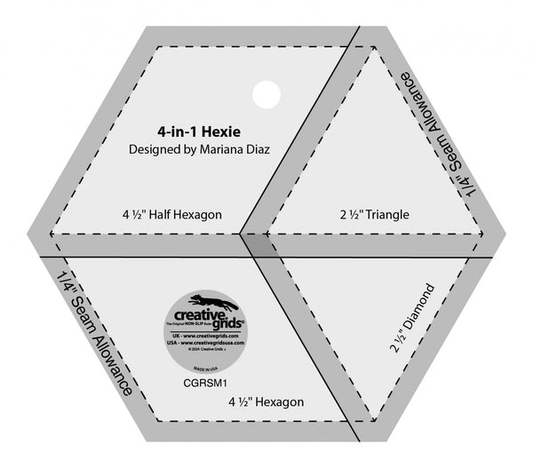 Creative Grids - 4 in 1 Hexie Ruler