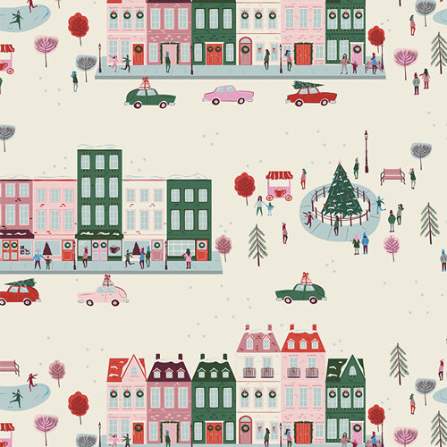 Art Gallery Fabrics - Christmas in the City - Joyful Boulevard Day Fabric