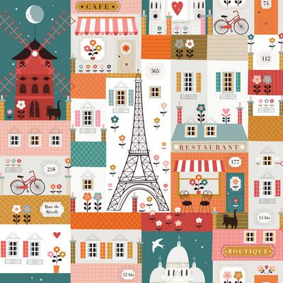 Dashwood Studios - Bon Voyage - Quartiers de Paris Fabric