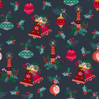 Dashwood Studios - Candy Cane - Bells and Candles Fabric