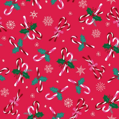 Dashwood Studios - Candy Cane - Candy Cane and Snowflakes Fabric