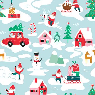 Dashwood Studios- Wonderful Christmas Time - Winter Wonderland Fabric