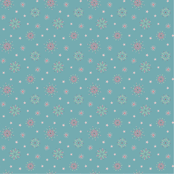 Poppie Cotton - Frost & Flurry - Flurry Flakes Blue Fabric