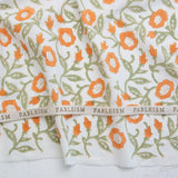 Fableism - Indian Block Print Cottage - Trumpet Vines Sage Fabric