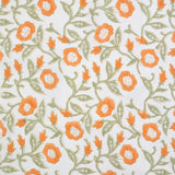 Fableism - Indian Block Print Cottage - Trumpet Vines Sage Fabric