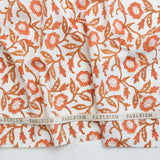 Fableism - Indian Block Print Cottage - Trumpet Vines Sienna Fabric