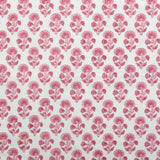 Fableism - Indian Block Print Cottage - Stamp Floral Pink Fabric