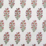 Fableism - Indian Block Print Cottage - Wild Floral Blushing Fabric