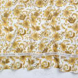 Fableism - Indian Block Print Cottage - Country Floral Yellow Fabric