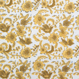 Fableism - Indian Block Print Cottage - Country Floral Yellow Fabric