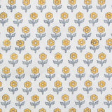 Fableism - Indian Block Print Cottage - Flowerling Yellow Fabric