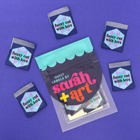 Sarah + Art - Fussy Cut With Love Woven Labels (6 ct)