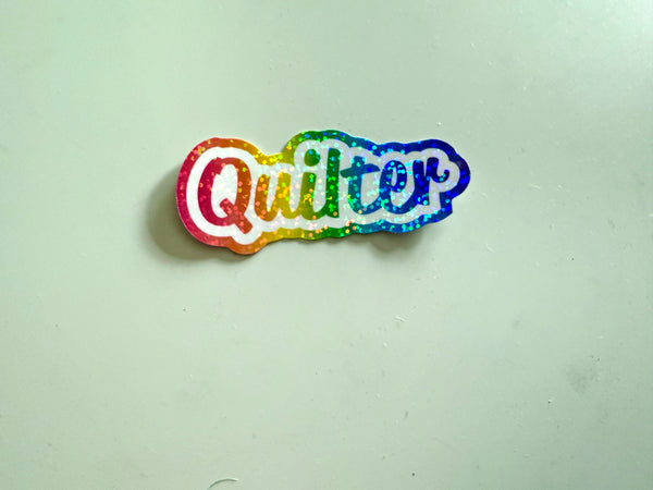 Pretty Rude Embroidery - Lisa Frank Inspired Quilter Holographic Waterproof Sticker