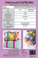 Knot and Thread - Patchwork Duffle Mini - Paper Pattern