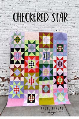 Knot and Thread - Checkered Star Quilt - Paper Pattern