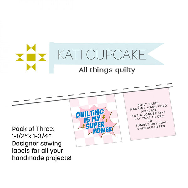 Kati Cupcake - Super Power Sewing Labels (3 ct)