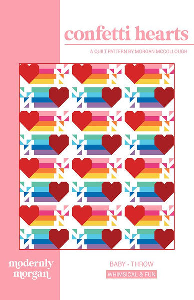 Modernly Morgan - Confetti Hearts Quilt - Paper Pattern